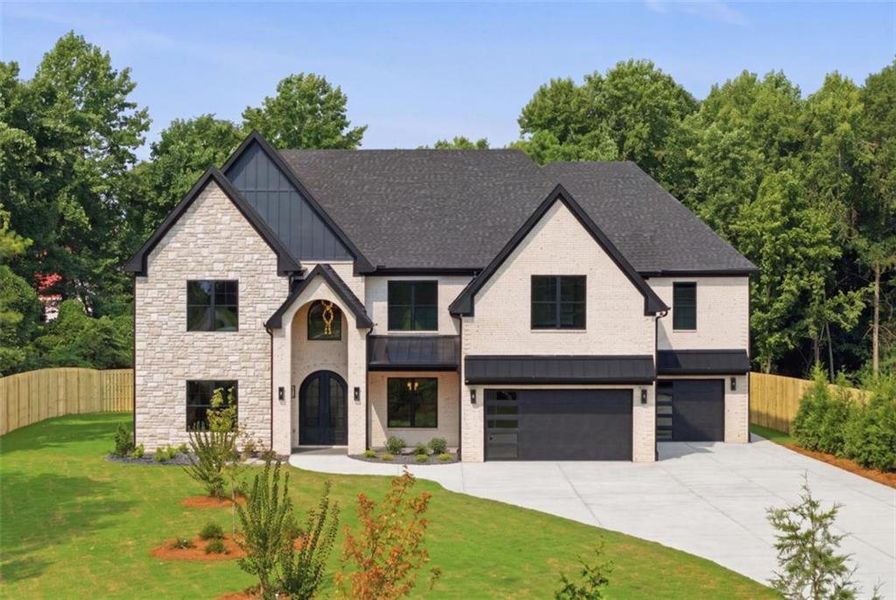 Front exterior of a new home in , Suwanee, GA, highlighting curb appeal (Image 25).