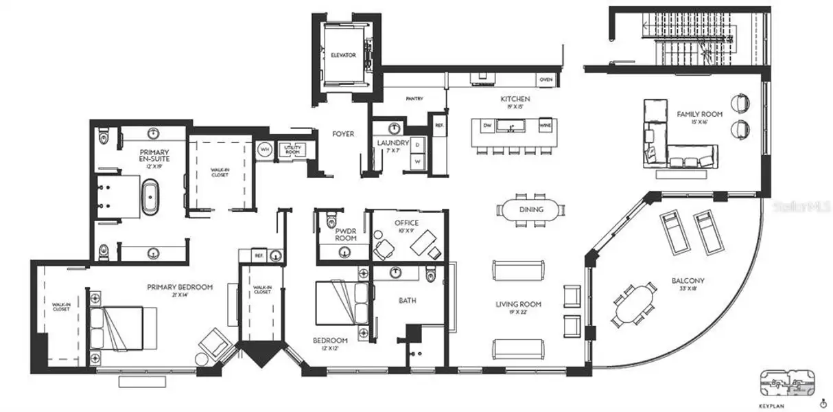 2D floor plan layout of this home in , Sarasota, FL (Image 3).