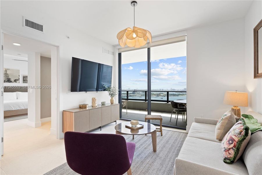 Furnished interior view inside a new home in , Miami (Image 11).