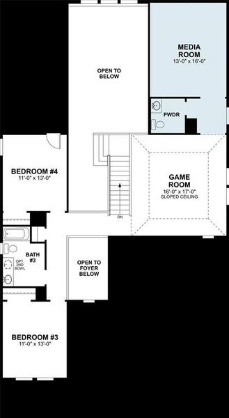 2D floor plan layout of this home in Lily Creek at Sutton Fields, Aubrey, TX (Image 3).
