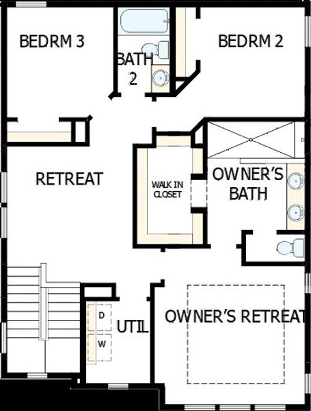 2D floor plan layout of this home in The River District - Pioneer Collection, Charlotte, NC (Image 3). 2D floor plan layout of this home in The River District - Pioneer Collection, Charlotte, NC (Image 3).