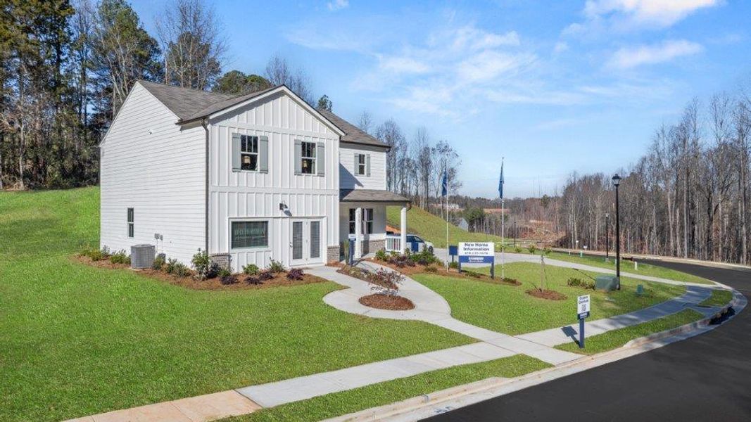 Representative exterior photo of a completed home built from the GALEN by D.R. Horton in Oconee Overlook, Gainesville, GA (Image 26). Representative exterior photo of a completed home built from the GALEN by D.R. Horton in Oconee Overlook, Gainesville, GA (Image 26).