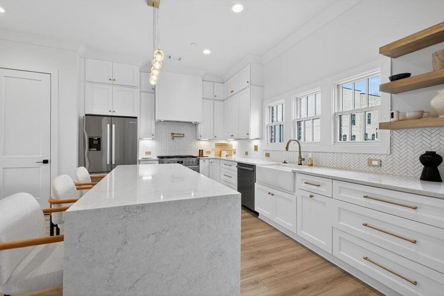 Furnished interior view inside a new home in Skyview On Broad, Sugar Hill (Image 15). Furnished interior view inside a new home in Skyview On Broad, Sugar Hill (Image 15).