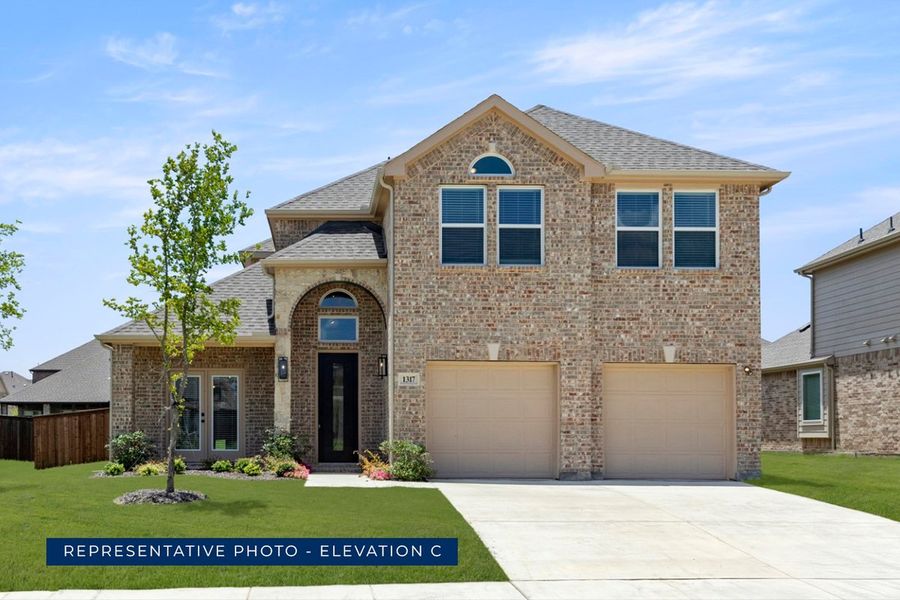 Representative exterior photo of a completed home built from the Caroline 2F by First Texas Homes in Brookfield, Melissa, TX (Image 13).
