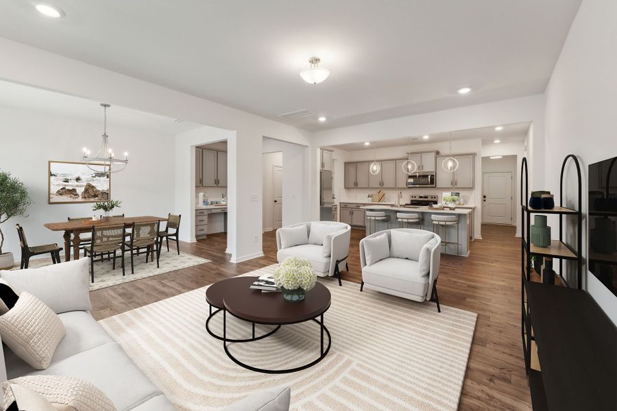 Representative furnished interior of a home built from the Advent TH by True Homes in Westbrook Falls Townhomes, Greensboro (Image 5).