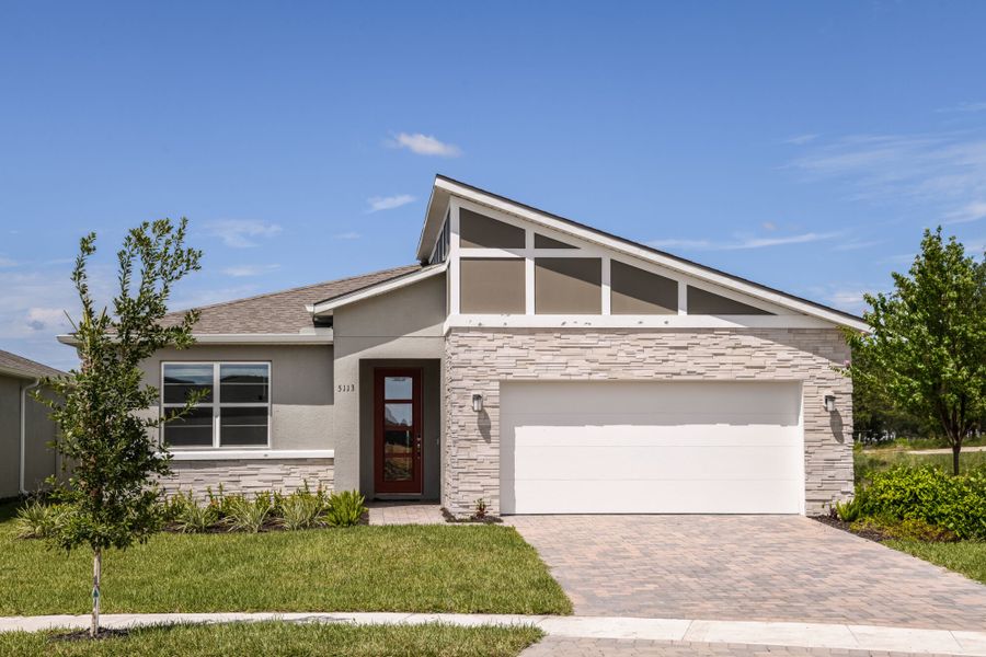 Representative exterior photo of a completed home built from the Gateway by Mattamy Homes in Pasadena Ridge, Zephyrhills, FL (Image 16). Representative exterior photo of a completed home built from the Gateway by Mattamy Homes in Pasadena Ridge, Zephyrhills, FL (Image 16).