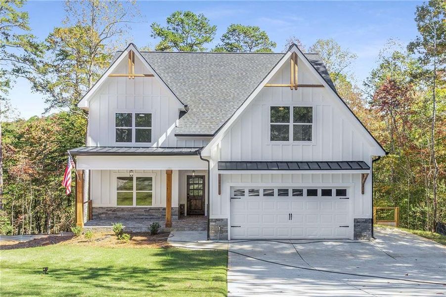 Front exterior of a new home in , Cornelia, GA, highlighting curb appeal (Image 1). Front exterior of a new home in , Cornelia, GA, highlighting curb appeal (Image 1).