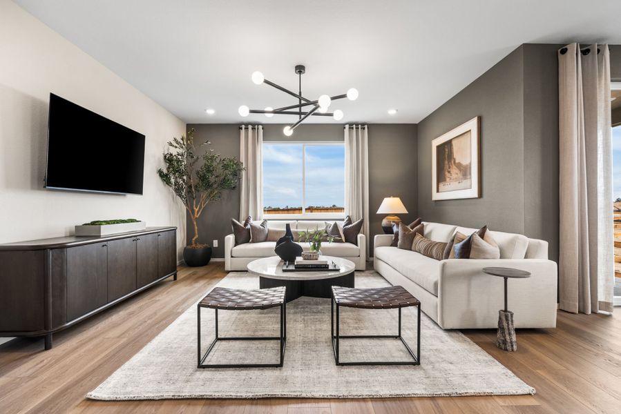 Representative furnished interior of a home built from the Highgate by Pulte Homes in Murata Farms, Fort Lupton (Image 4). Representative furnished interior of a home built from the Highgate by Pulte Homes in Murata Farms, Fort Lupton (Image 4).