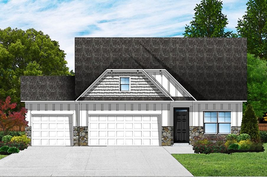 Elevation D - 3rd Car Garage