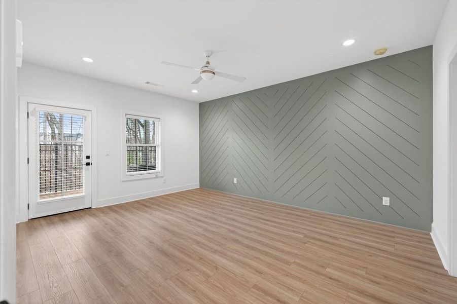 Spacious, unfurnished interior of a new home in Skyview On Broad, Sugar Hill (Image 22). Spacious, unfurnished interior of a new home in Skyview On Broad, Sugar Hill (Image 22).