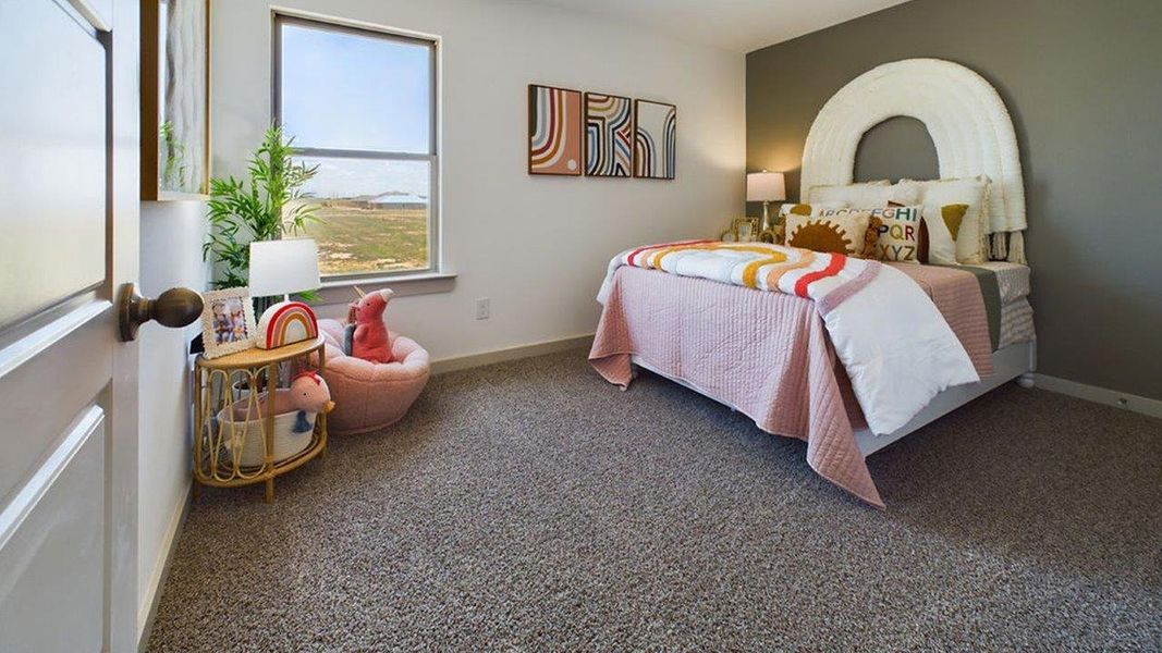 Representative furnished interior of a home built from the The Pierce by D.R. Horton in Overlook West, Wolfforth (Image 26).