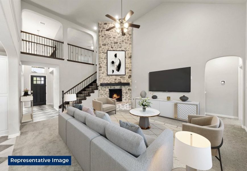 Representative furnished interior of a home built from the Princeton FSW (w/Game) by First Texas Homes in Shady Valley Estates, Midlothian (Image 8).