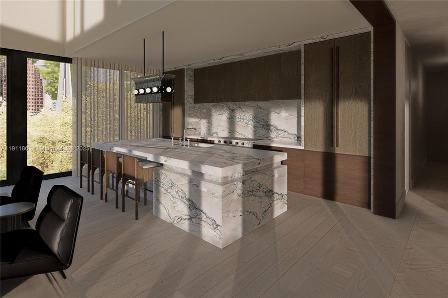 Furnished interior view inside a new home in , Miami Beach (Image 16).