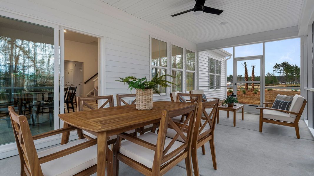 Patio of Avondale model by DRB Homes in Longs, SC