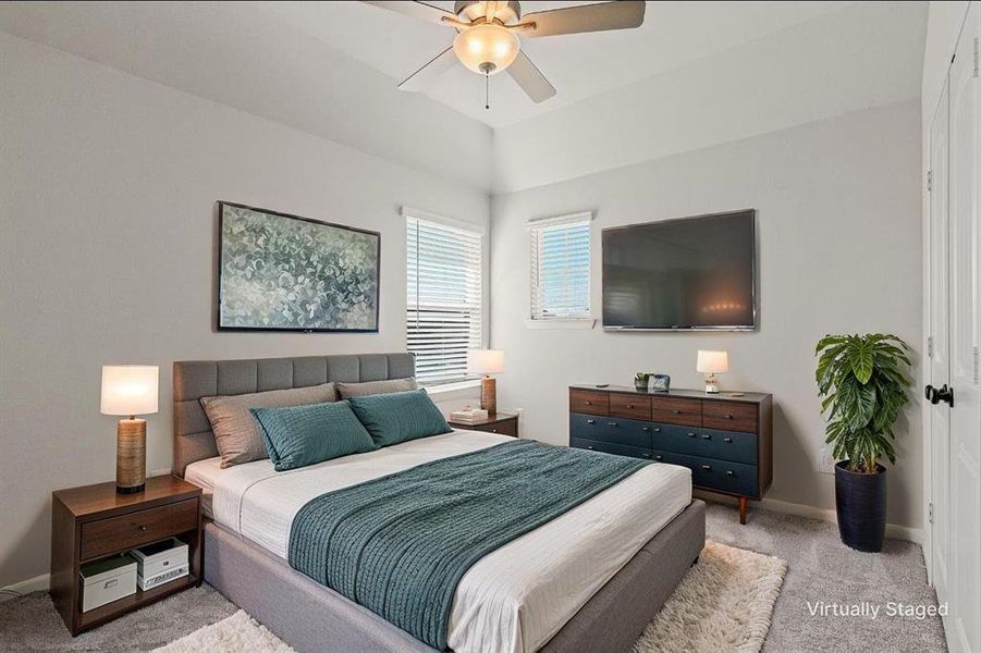 Bedroom 3 on 2nd floor staged