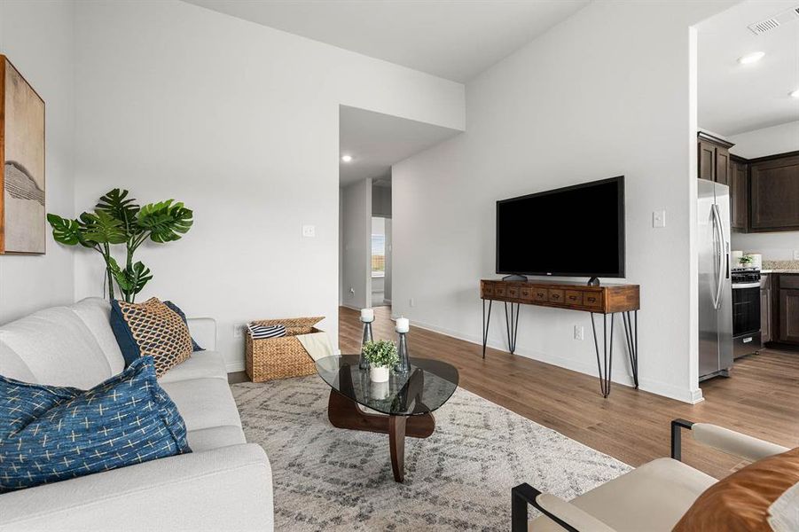 Furnished interior view inside a new home in Logan Square, Fort Worth (Image 6). Furnished interior view inside a new home in Logan Square, Fort Worth (Image 6).