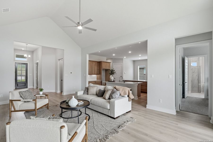 Furnished interior view inside a new home in Potranco Oaks, Castroville (Image 33).