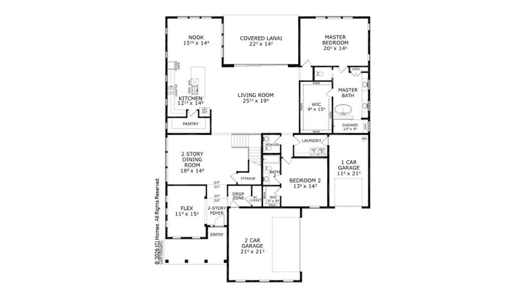 2D floor plan layout for the Breckenridge - Regency Series | 70' Wide Lots by ICI Homes in Woodhaven, Port Orange, FL (Image 4).
