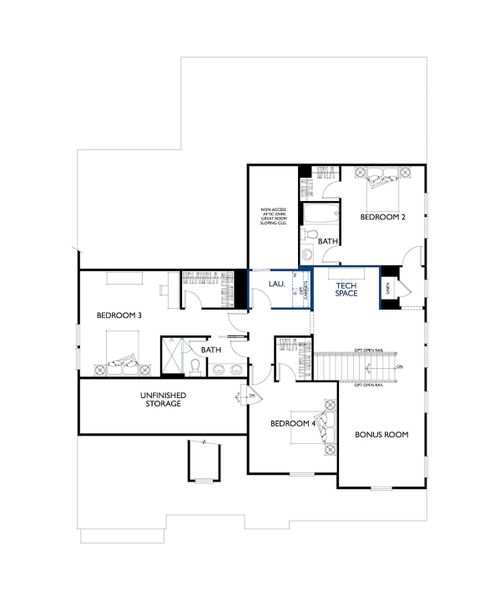 2D floor plan layout of this home in McLean - South Shore, Clover, SC (Image 5). 2D floor plan layout of this home in McLean - South Shore, Clover, SC (Image 5).