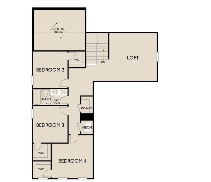 2D floor plan layout for the Tuttle by Ashton Woods in Oakfield Trails Signature, Parrish, FL (Image 3).