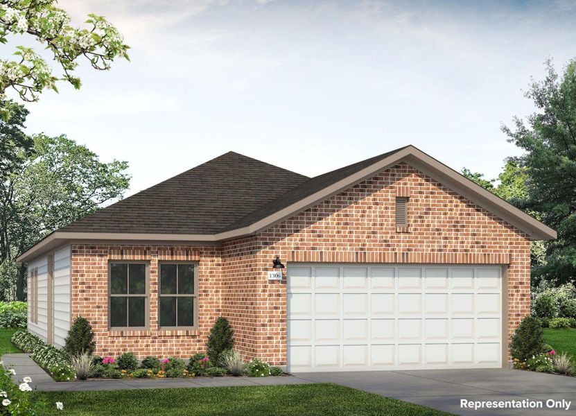 Front exterior of a new home in Hunters Ranch, San Antonio, TX, highlighting curb appeal (Image 1). Front exterior of a new home in Hunters Ranch, San Antonio, TX, highlighting curb appeal (Image 1).