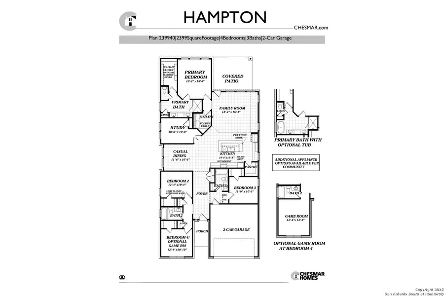 2D floor plan layout of this home in Esperanza – New Phase Now Selling, Boerne, TX (Image 4).