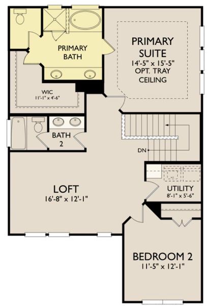 2D floor plan layout of this home in Lariat, Liberty Hill, TX (Image 5).