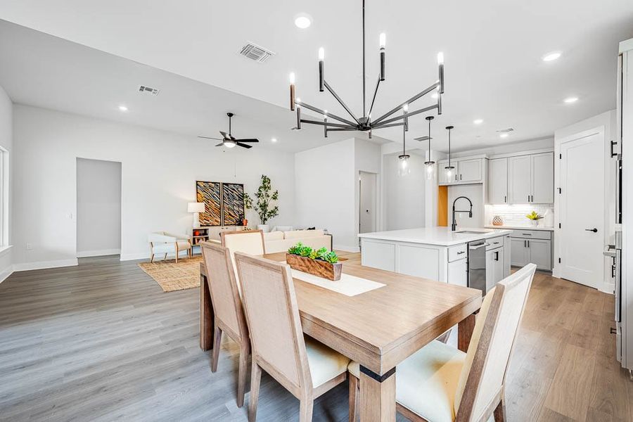 Furnished interior view inside a new home in 6 Creeks, Kyle (Image 8).