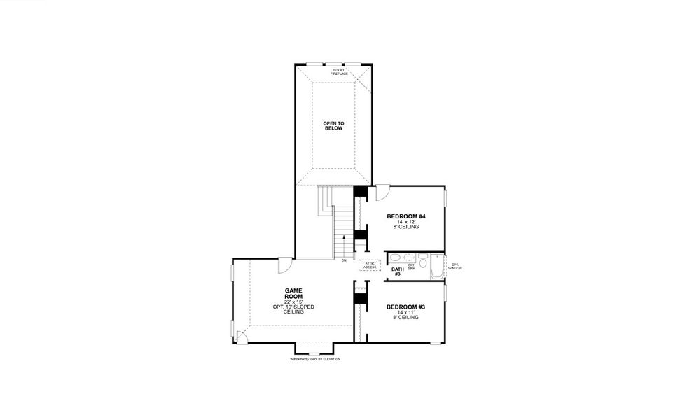 2D floor plan layout for the Addison by M/I Homes in Lily Creek at Sutton Fields, Aubrey, TX (Image 4). 2D floor plan layout for the Addison by M/I Homes in Lily Creek at Sutton Fields, Aubrey, TX (Image 4).