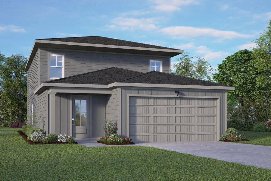 Representative exterior photo of a completed home built from the The San Marcos A by Davidson Homes LLC in Agave, San Antonio, TX (Image 2). Representative exterior photo of a completed home built from the The San Marcos A by Davidson Homes LLC in Agave, San Antonio, TX (Image 2).