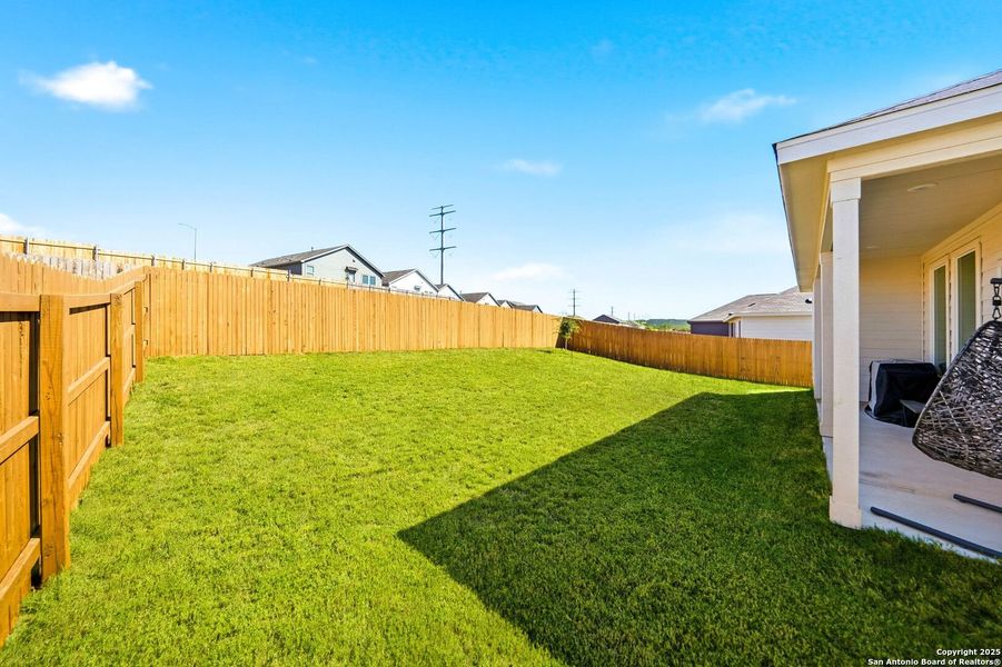 Exterior details and patio area of a home in Hidden Trails: Coastline Collection, Bulverde (Image 2).