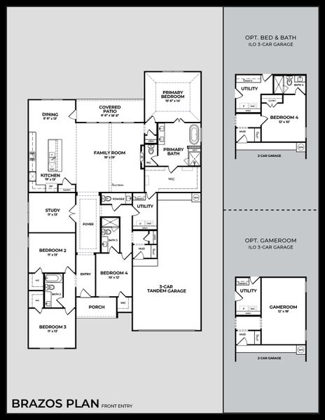 2D floor plan layout for the Brazos by Dunhill Homes in Freeman Ranch, Weatherford, TX (Image 1). 2D floor plan layout for the Brazos by Dunhill Homes in Freeman Ranch, Weatherford, TX (Image 1).