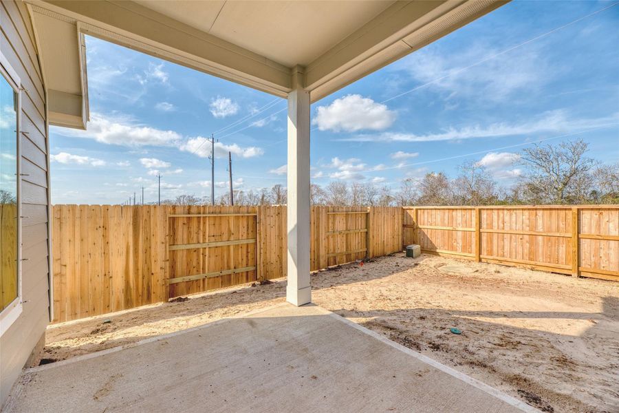 Exterior details and patio area of a home in Aldeana - Tejas Collection, Bonney (Image 3). Exterior details and patio area of a home in Aldeana - Tejas Collection, Bonney (Image 3).