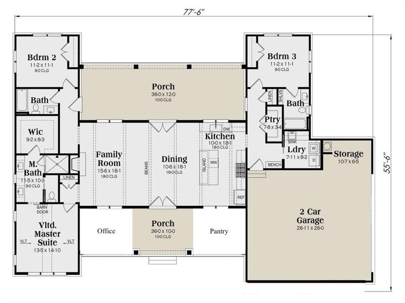 2D floor plan layout of this home in Echo Grove, Poolville, TX (Image 4).