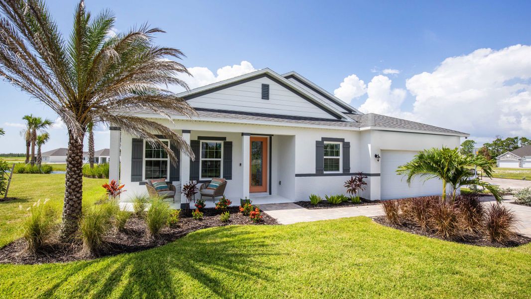 Front exterior of a new home in Palm Bay, Palm Bay, FL, highlighting curb appeal (Image 17).