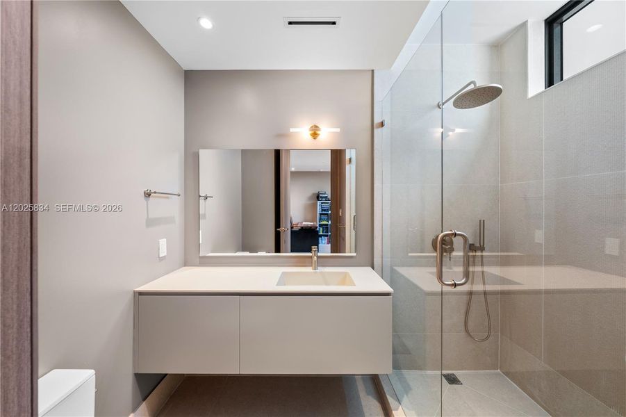 Furnished interior view inside a new home in , Key Biscayne (Image 17).