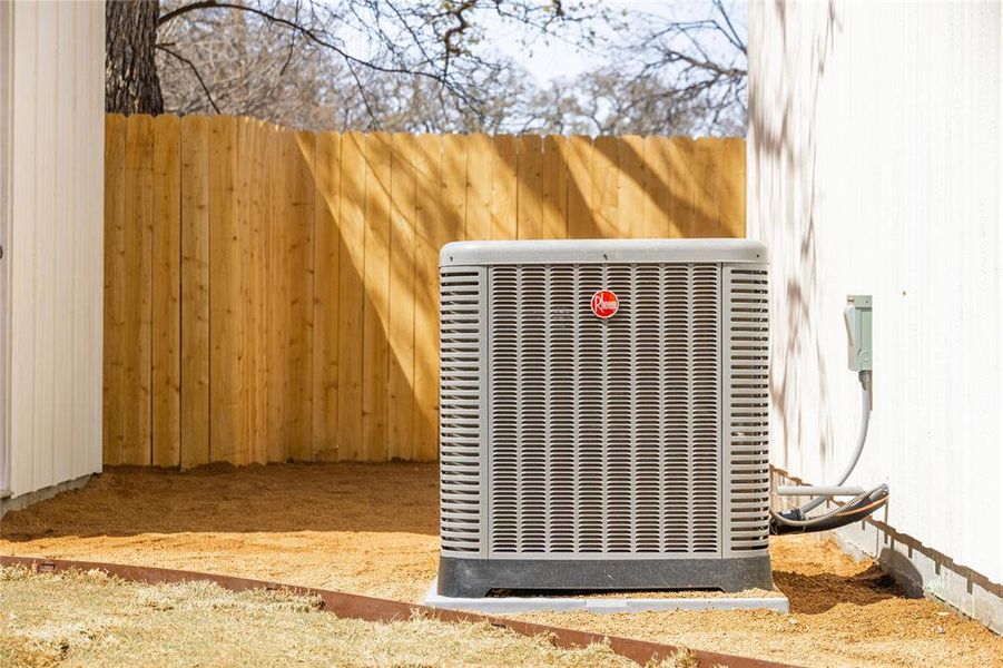 Details with fence and central AC Details with fence and central AC