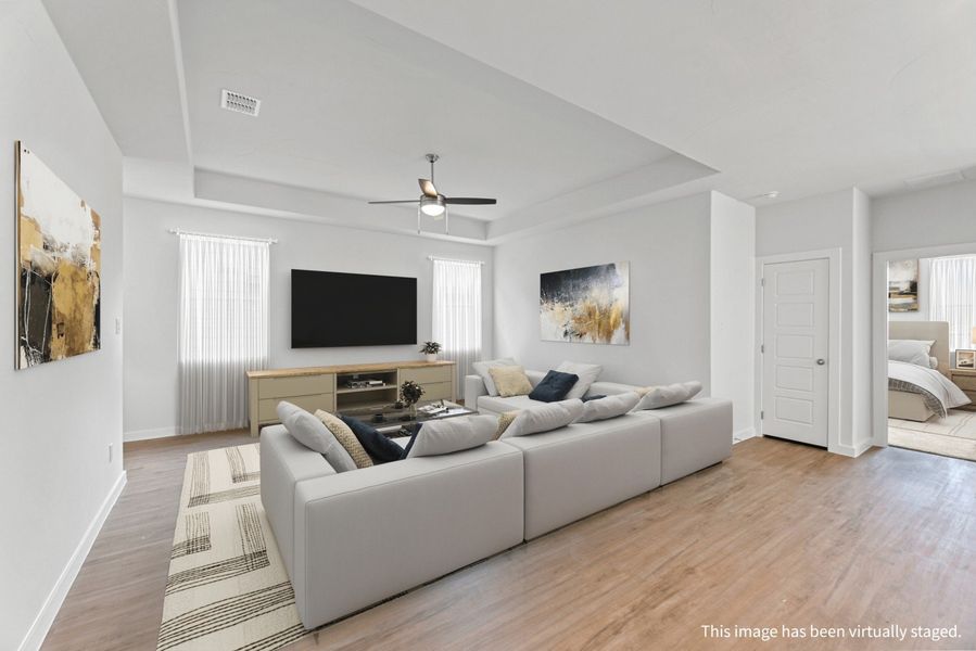 Representative furnished interior of a home built from the Sabrine by Hakes Brothers in Highland Ridge, New Braunfels (Image 9).