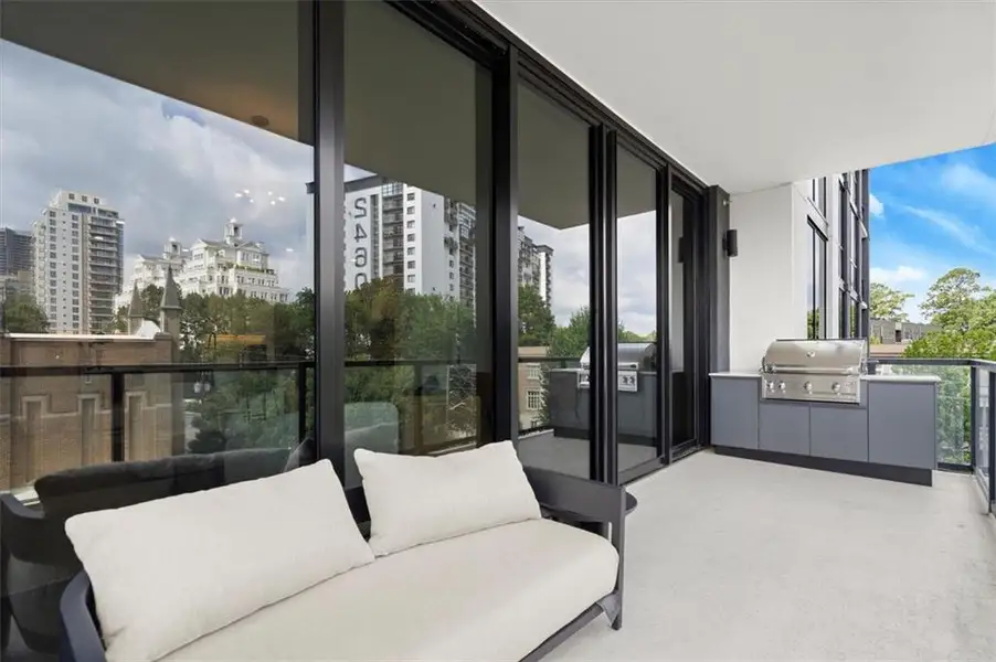 Exterior details and patio area of a home in The Dillon Buckhead, Atlanta (Image 24). Exterior details and patio area of a home in The Dillon Buckhead, Atlanta (Image 24).