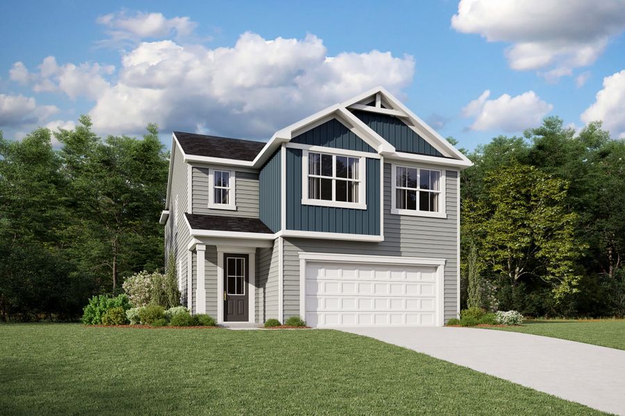 Representative exterior photo of a completed home built from the Laurel by Mattamy Homes in Stonebarrow, Lillington, NC (Image 10). Representative exterior photo of a completed home built from the Laurel by Mattamy Homes in Stonebarrow, Lillington, NC (Image 10).