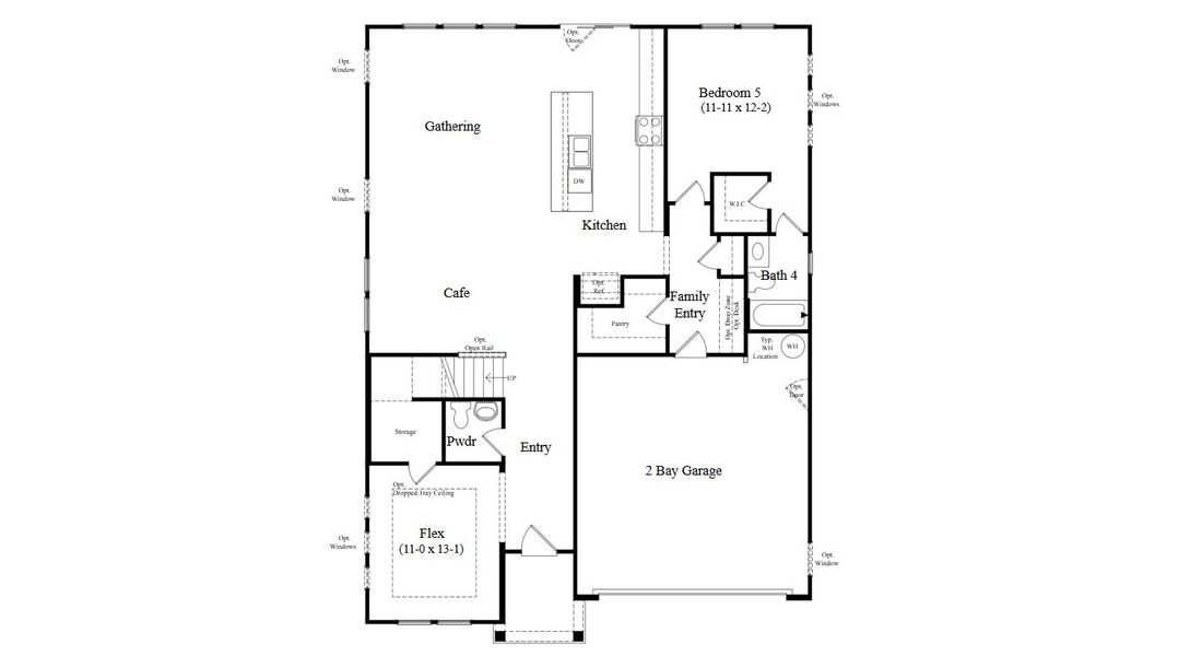 2D floor plan layout for the Brier Creek by DRB Homes in Jasper Landing, Four Oaks, NC (Image 3).