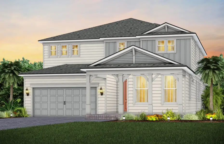 Representative exterior photo of a completed home built from the Serena by Pulte Homes in Westerly Park at Wildlight, Wildlight, FL (Image 2).