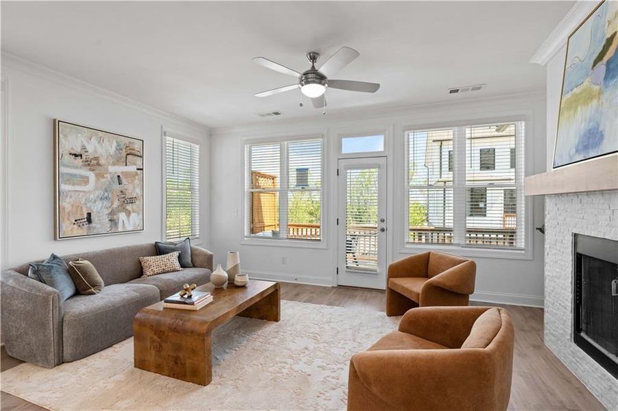 Furnished interior view inside a new home in Palisades Townhomes, Cumming (Image 14).