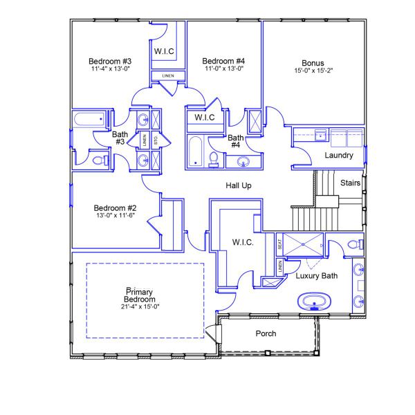 2D floor plan layout of this home in Windsor Forest, Anderson, SC (Image 3).