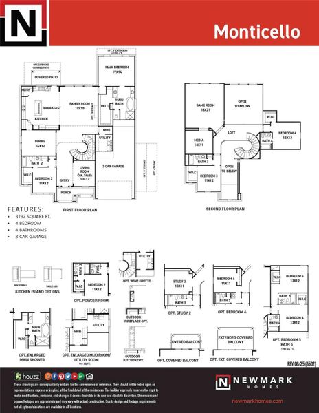 2D floor plan layout of this home in Legacy Prairie at Katy Court 60', Katy, TX (Image 4).