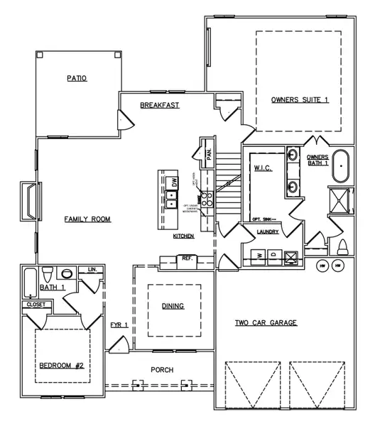 2D floor plan layout for the Oliver - 17252 by Dream Finders Homes in Reserve at Hickory Hills, McDonough, GA (Image 3). 2D floor plan layout for the Oliver - 17252 by Dream Finders Homes in Reserve at Hickory Hills, McDonough, GA (Image 3).