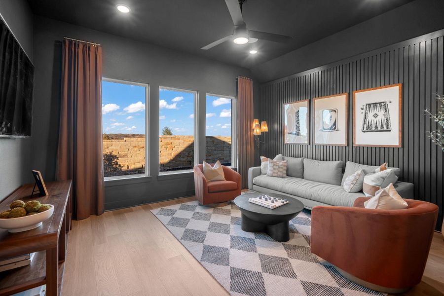 Furnished interior view inside a new home in Parmer Ranch, Georgetown (Image 14). Furnished interior view inside a new home in Parmer Ranch, Georgetown (Image 14).