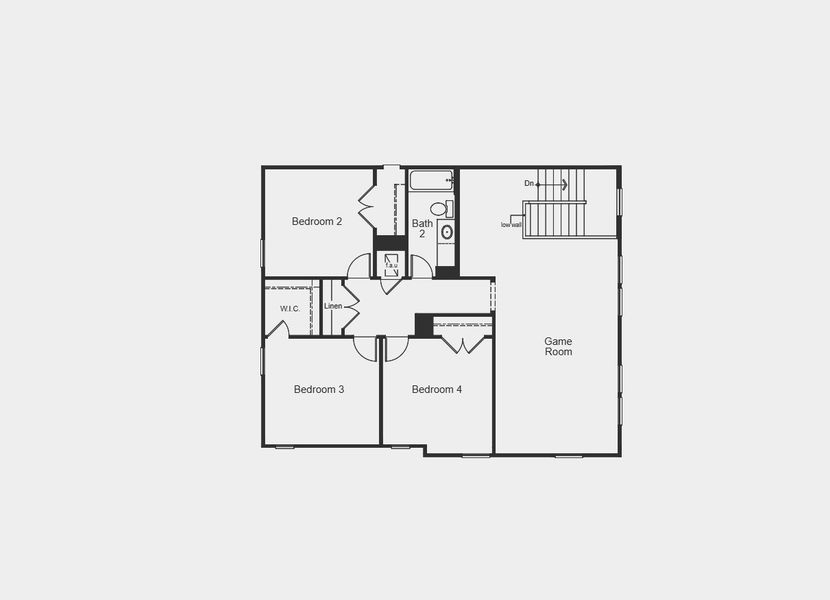 2D floor plan layout for the Plan 2824 by KB Home in Saddlebrook Preserve, Beasley, TX (Image 3).