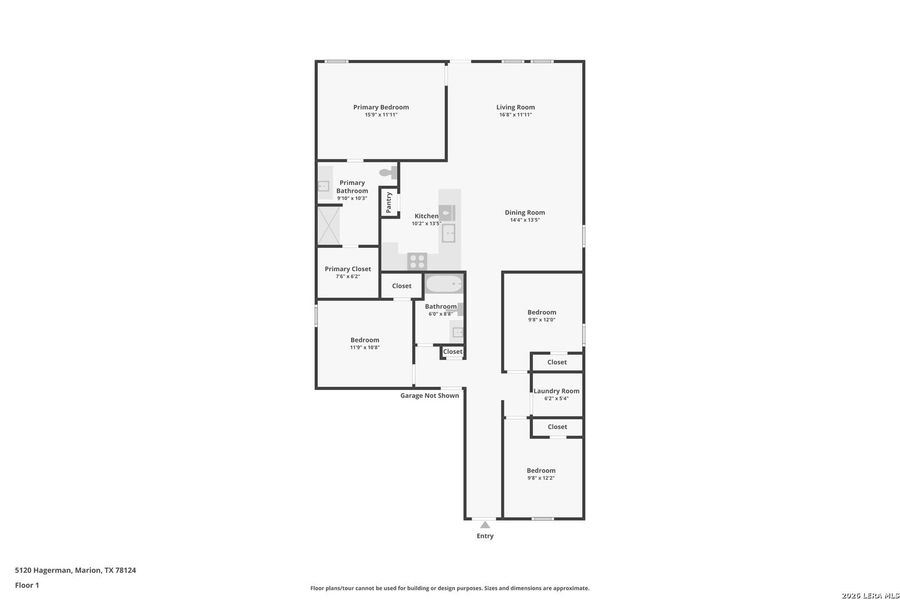 2D floor plan layout of this home in Grace Valley, Marion, TX (Image 4).