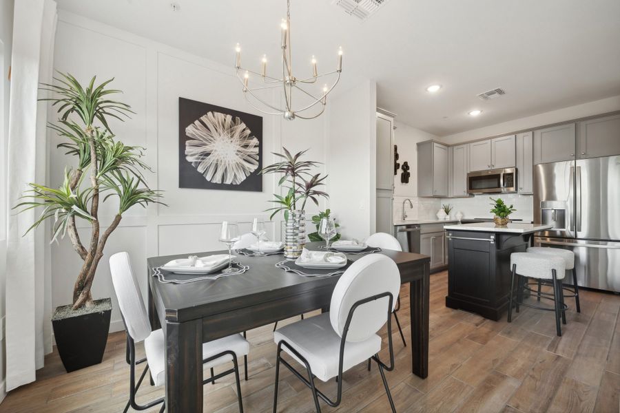 Dining area and kitchen